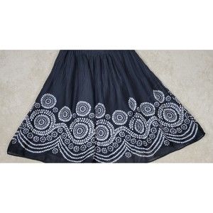 Sunny Leigh Women’s Skirt Flowy Black with Bohemian Geometric Pattern Size Large